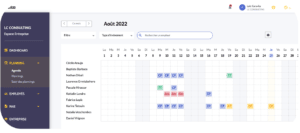 Gestion de l'agenda des équipes en temps réel. Silaé RH, paie et ressources humaines.